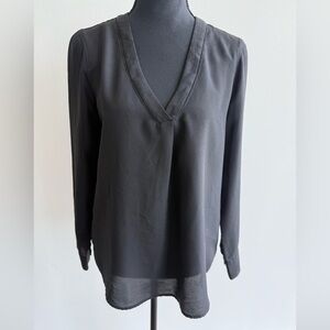 J. Crew Black V-Neck Blouse
